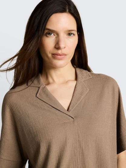 Loose Fit Shirt mit Reverskragen taupe grey