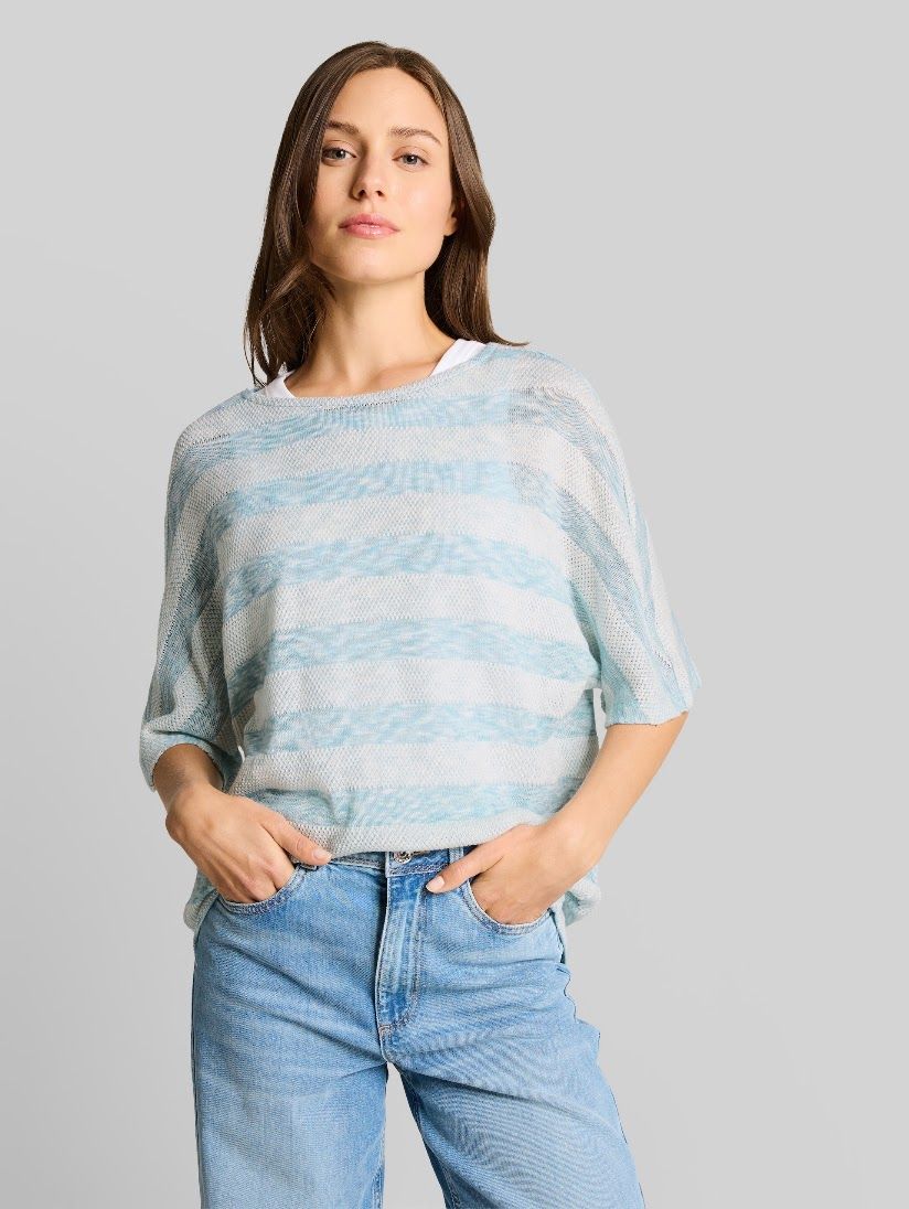 Loose Fit T-Shirt Fledermausärmel mint/offwhite