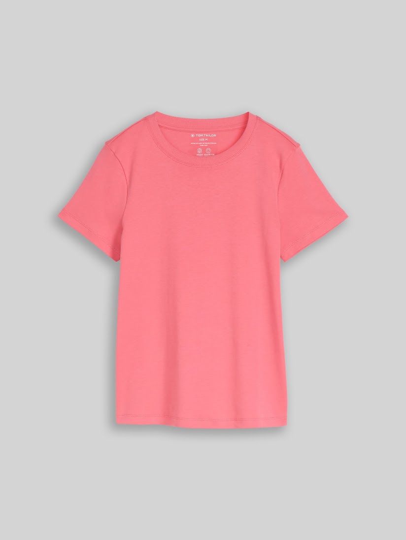 Basic T-Shirt Baumwolle soft coral pink