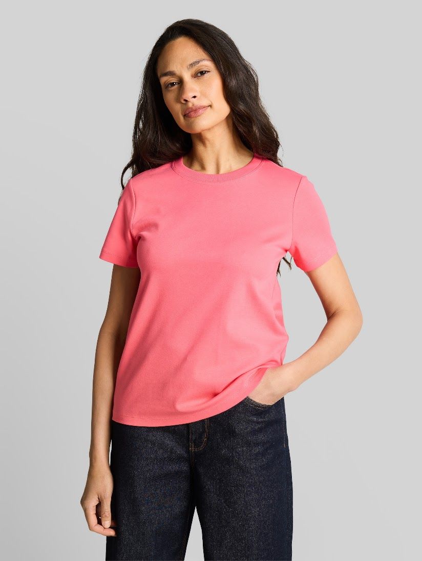 Basic T-Shirt Baumwolle soft coral pink
