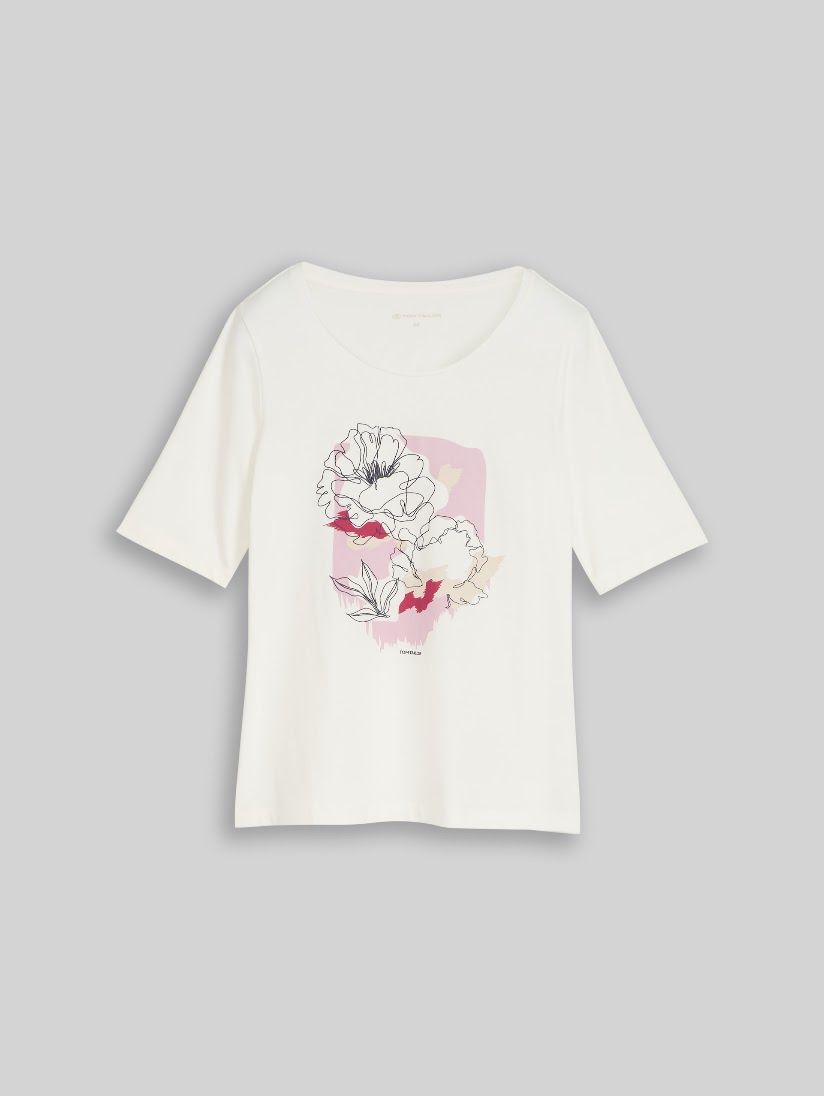 Tom Tailor T-Shirt Print offwhite