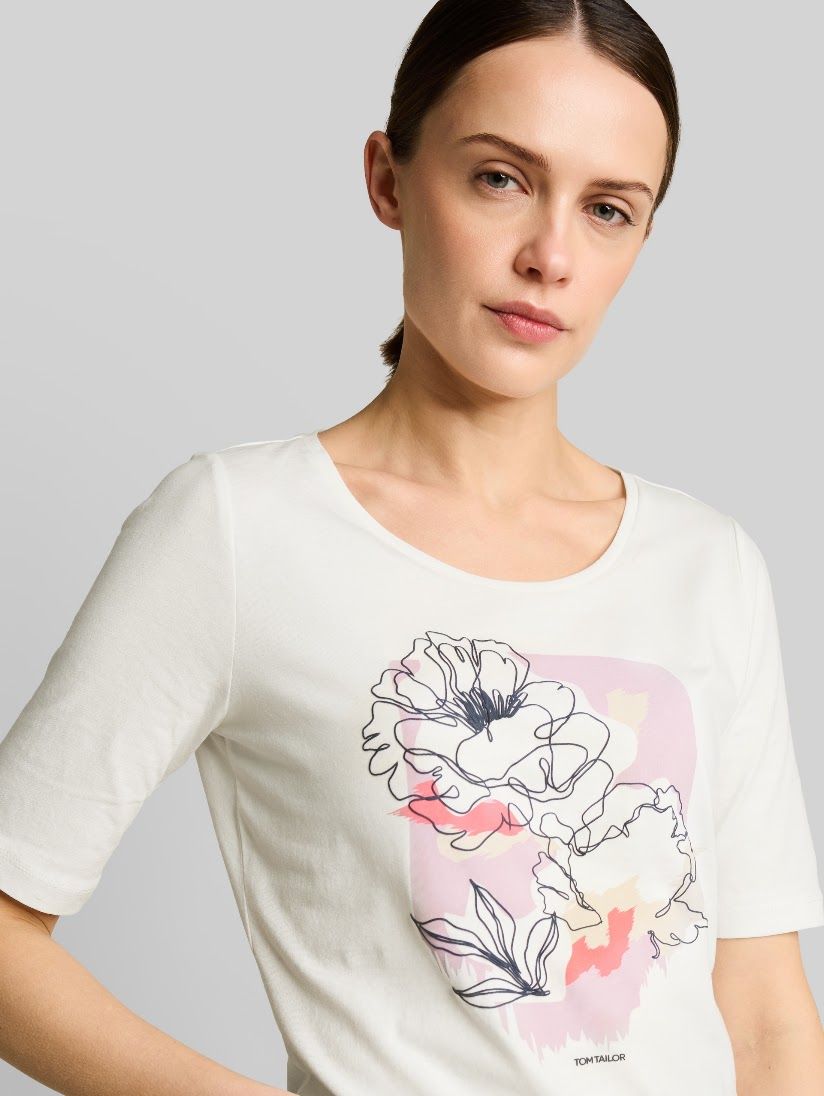 Tom Tailor T-Shirt Print offwhite