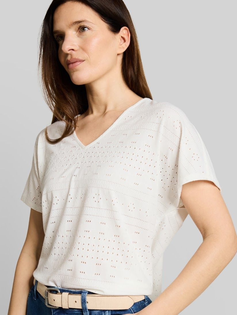Loose Fit Ajour T-Shirt offwhite