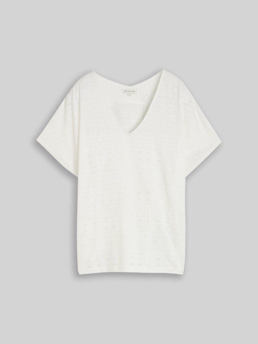 Loose Fit Ajour T-Shirt offwhite