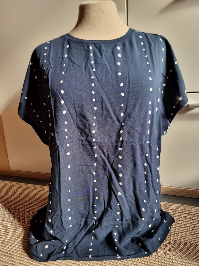 Blusen-Shirt Materialmix navy