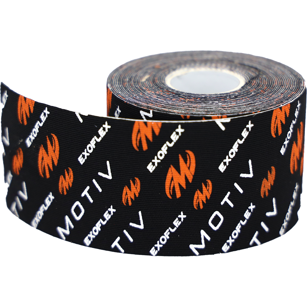 MOTIV ExoFlex Kinesiology Tape Un-Cut Roll - Black/Orange