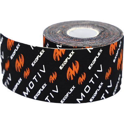 MOTIV ExoFlex Kinesiology Tape Un-Cut Roll - Black/Orange