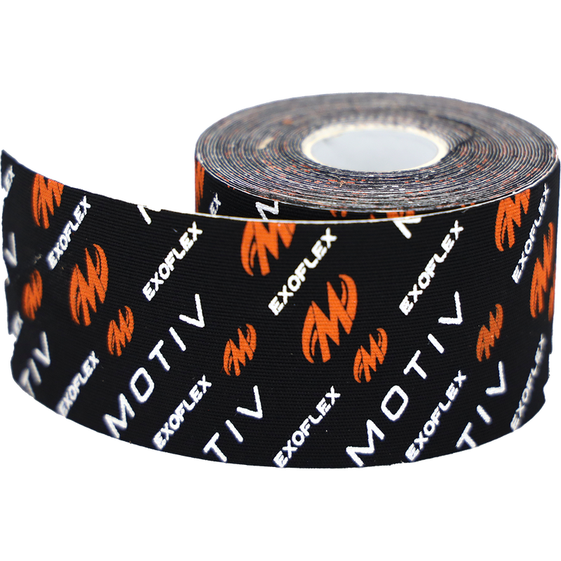 MOTIV ExoFlex Kinesiology Tape Un-Cut Roll - Black/Orange