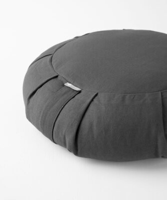 Essential Cotton Round Meditation Cushion - Charcoal
