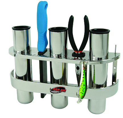 Stainless Triple Rod Holder - Stainless
