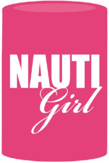 Can Cooler - Nauti Girl - Pink/White
