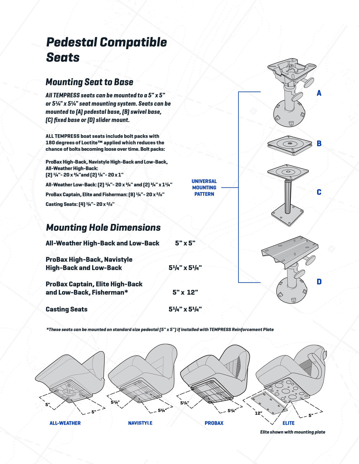 Elite Helm Low-Back Boat Seat