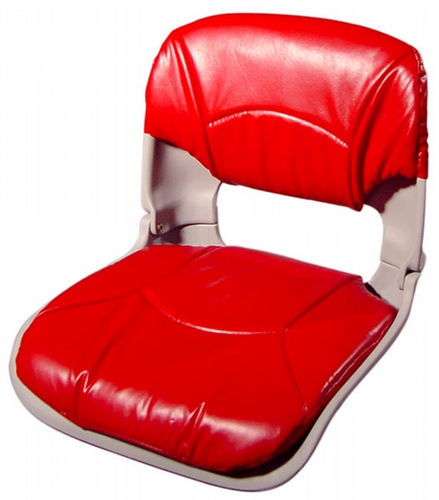 All-Weather™ Low-Back Boat Seat & Cushion Combo - Red / Gray