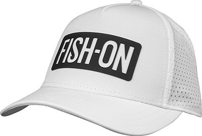 FISH-ON Trucker Hat Curved Bill - White
