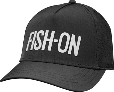 FISH-ON Trucker Hat Curved Bill - Black W/White FISH-ON logo