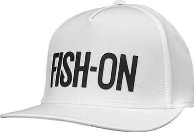 FISH-ON TriTech Trucker Hat Flat Bill - White