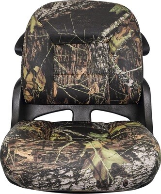 Fisherman's Armless Low-Back Helm Seat - Mossy Oak Break Up - VINYL