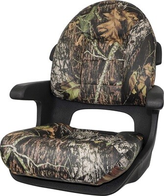 Elite Helm High-Back Boat Seat - Mossy Oak Break-Up - VINYL