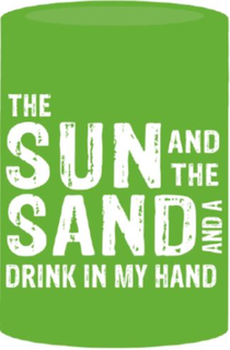 Can Cooler - The Sun And The Sand - Lime Green/White