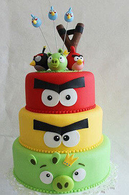 Angry Birds Tiered Cake
