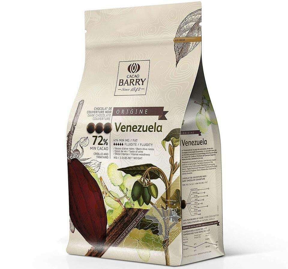 Екстра Чорний Шоколад VENEZUELA 72%, 1 кг.