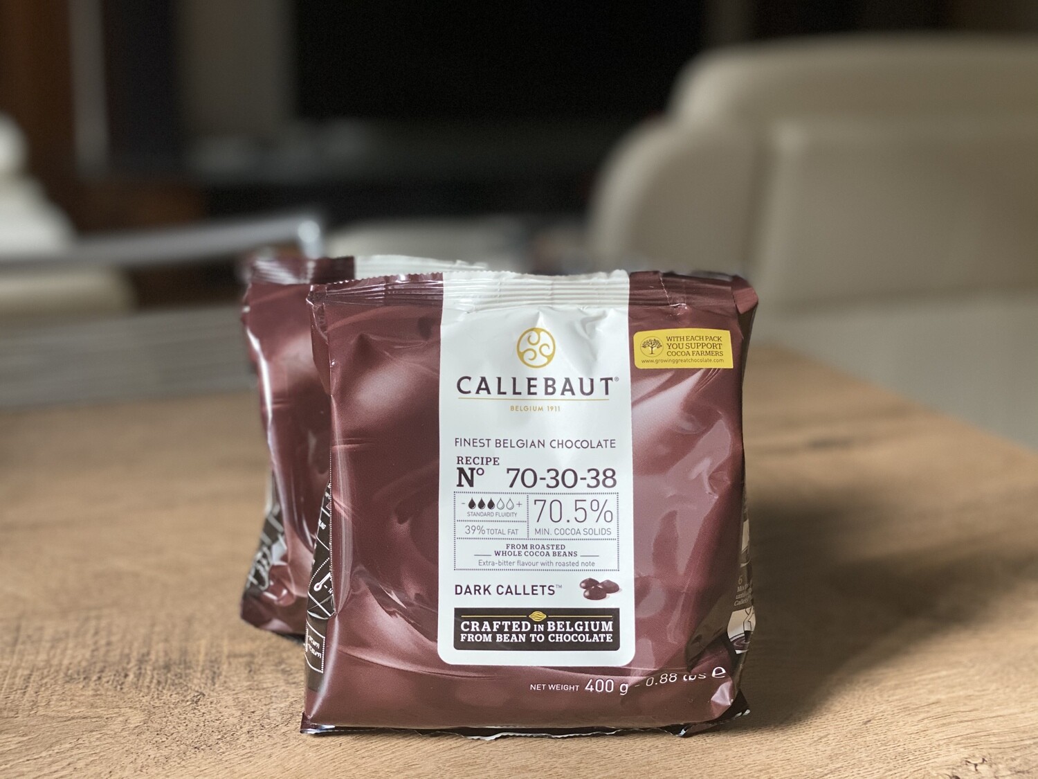Екстра-чорний шоколад  70,5% Callebaut, 400 г.