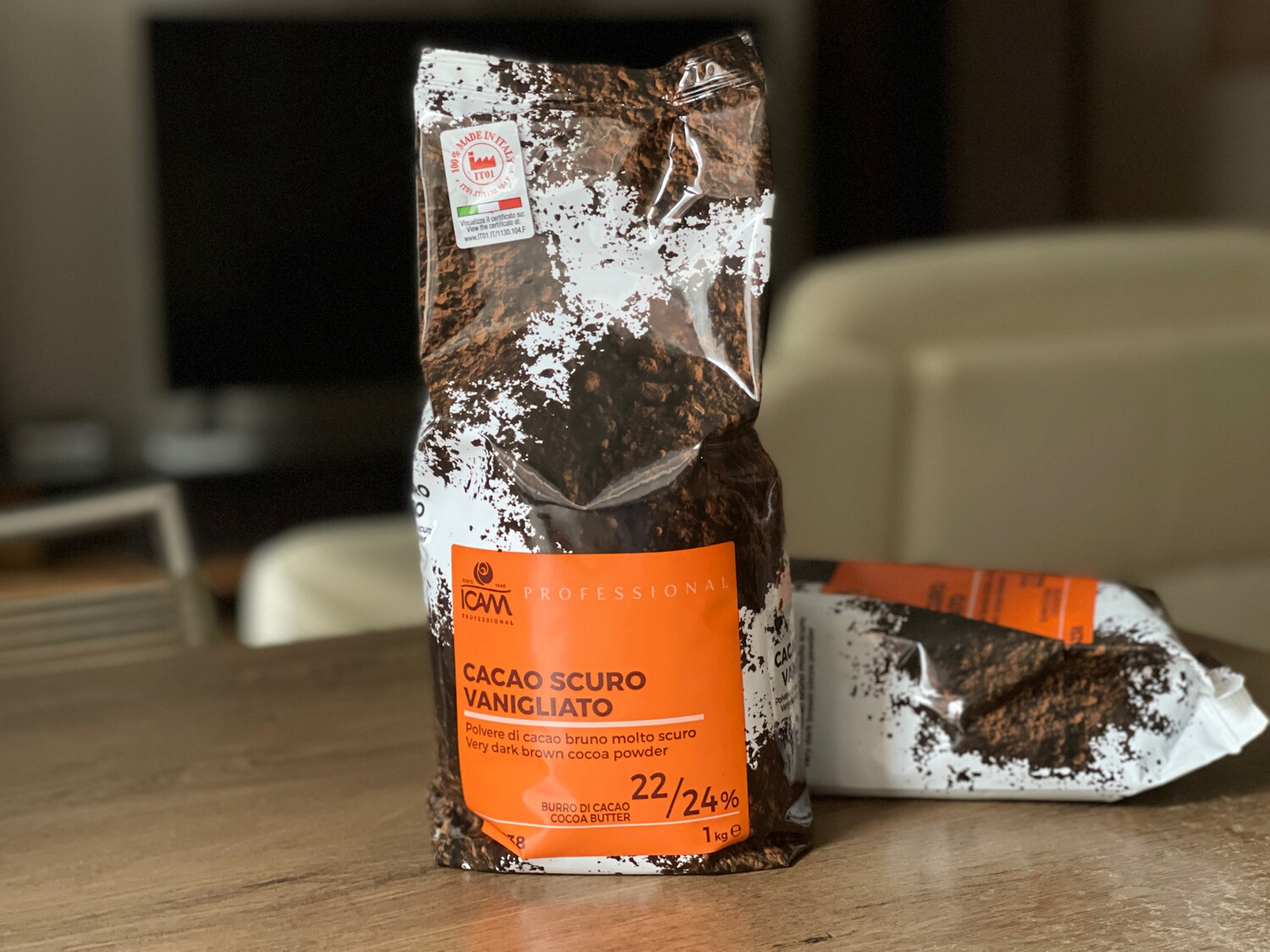 Какао-порошок алкалізований 22-24% Icam (Італія), 1 кг.