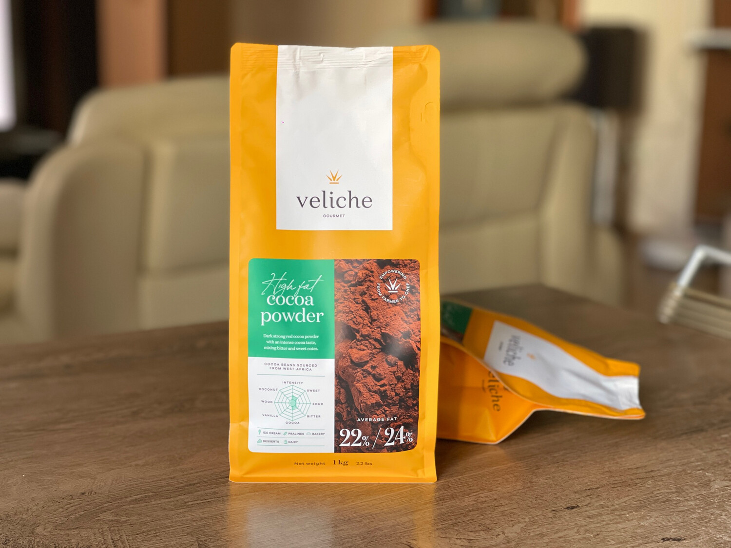 Какао-порошок алкалізований 22-24% Veliche Gourmet (Бельгія), 1 кг.