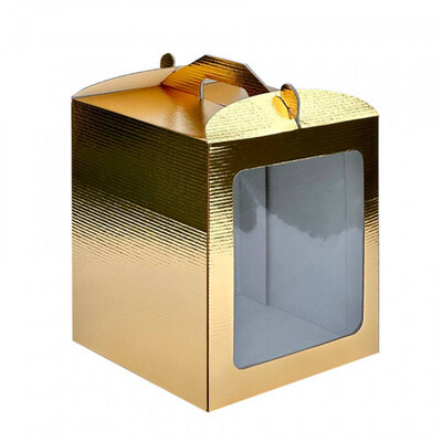 Коробка для торта з мікрогофри 30x30x30см золото, 1 шт.