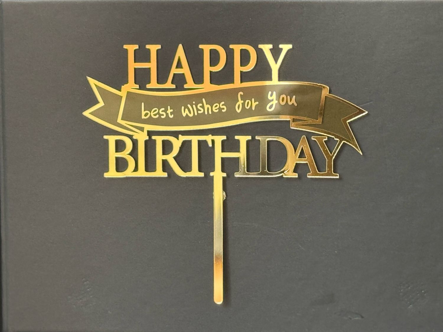 Топер «Happy birthday», 12х6 см висота 12см, акрил, 1 шт.