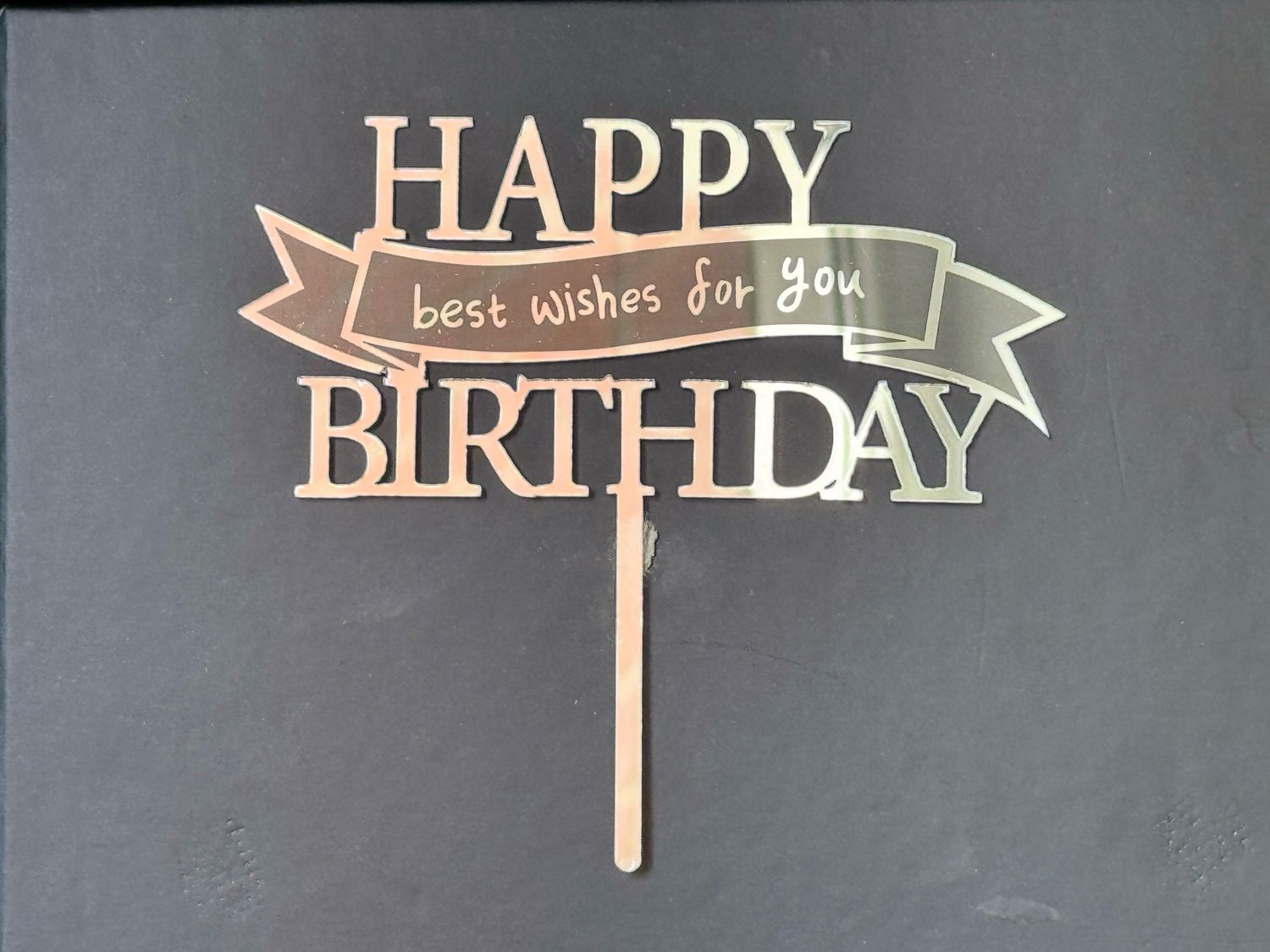 Топер «Happy birthday», 12х6 см висота 12см, акрил, 1 шт.