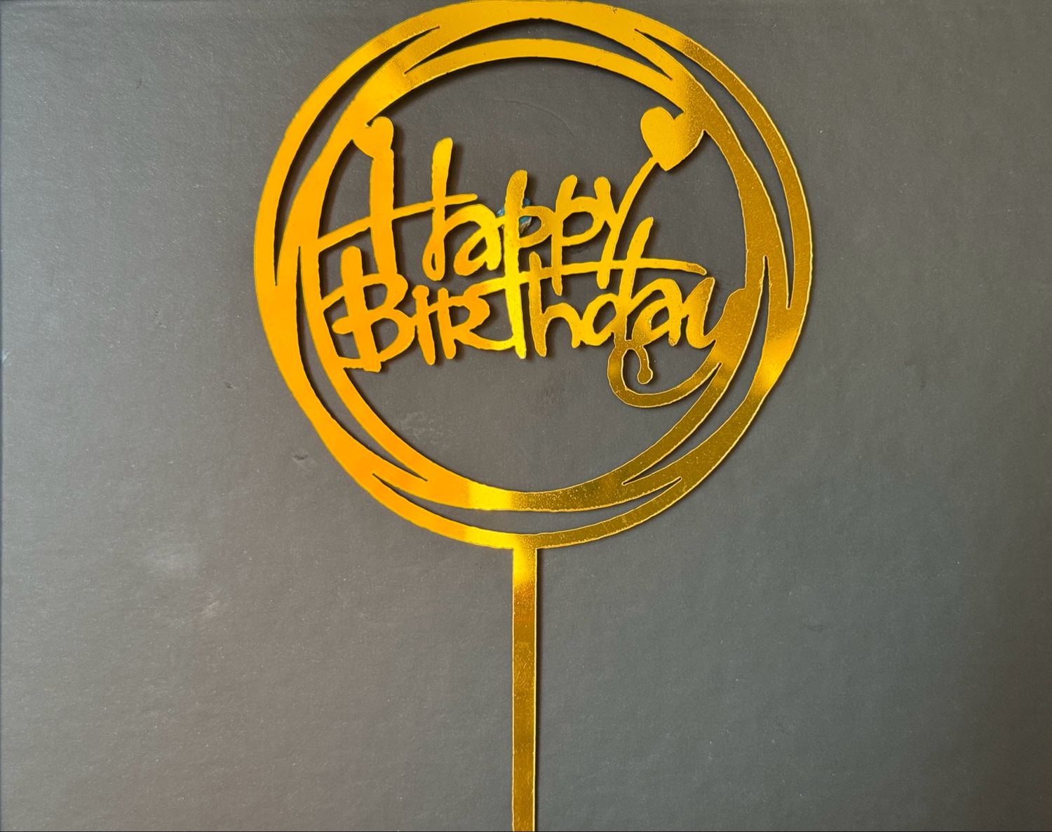 Топер «Happy birthday»,10 см висота 14см, акрил, 1 шт.