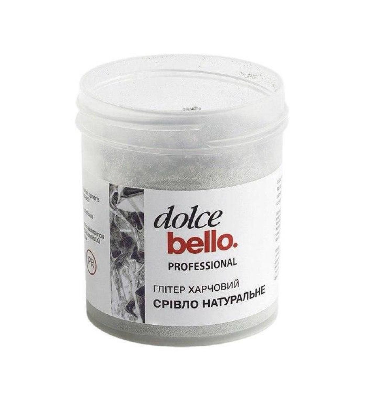 Глітер харчовий для декору Dolce Bello Срібло натуральне , 5 г