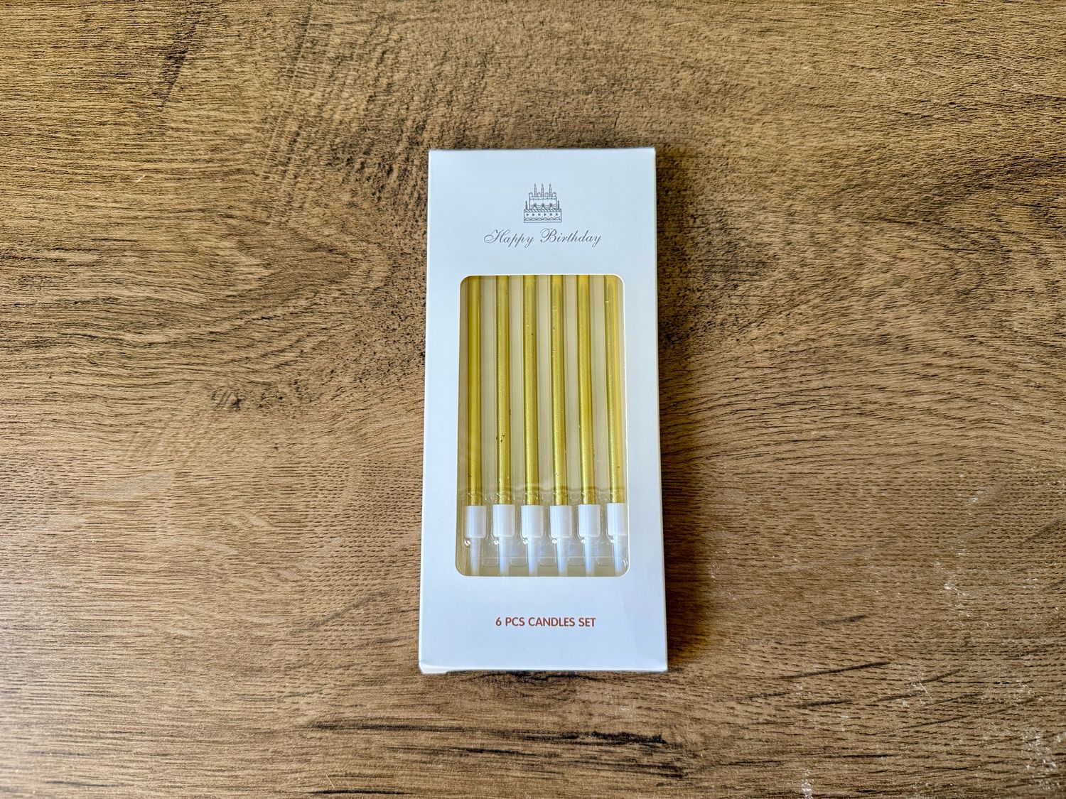 Свічки на торт НB золото 12см, 6шт.
