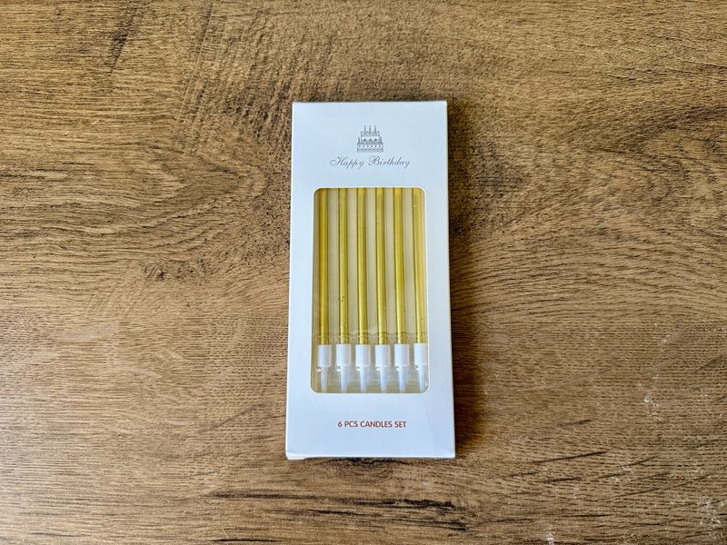 Свічки на торт НB золото 12см, 6шт.