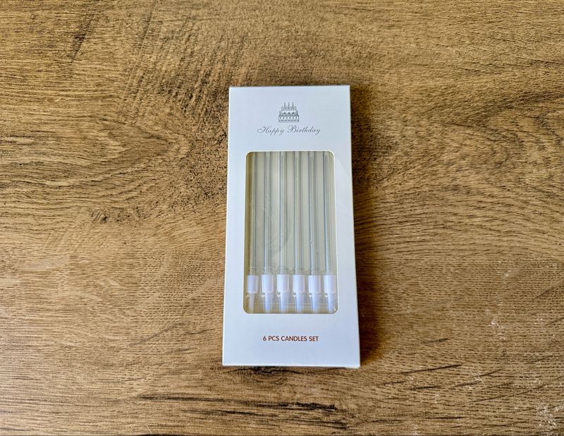 Свічки на торт НB срібло 12см, 6шт.