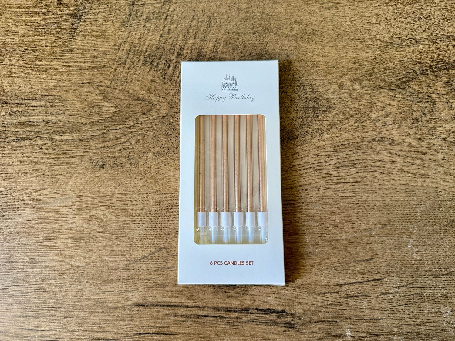 Свічки на торт НB золото натуральне 14см, 6шт.