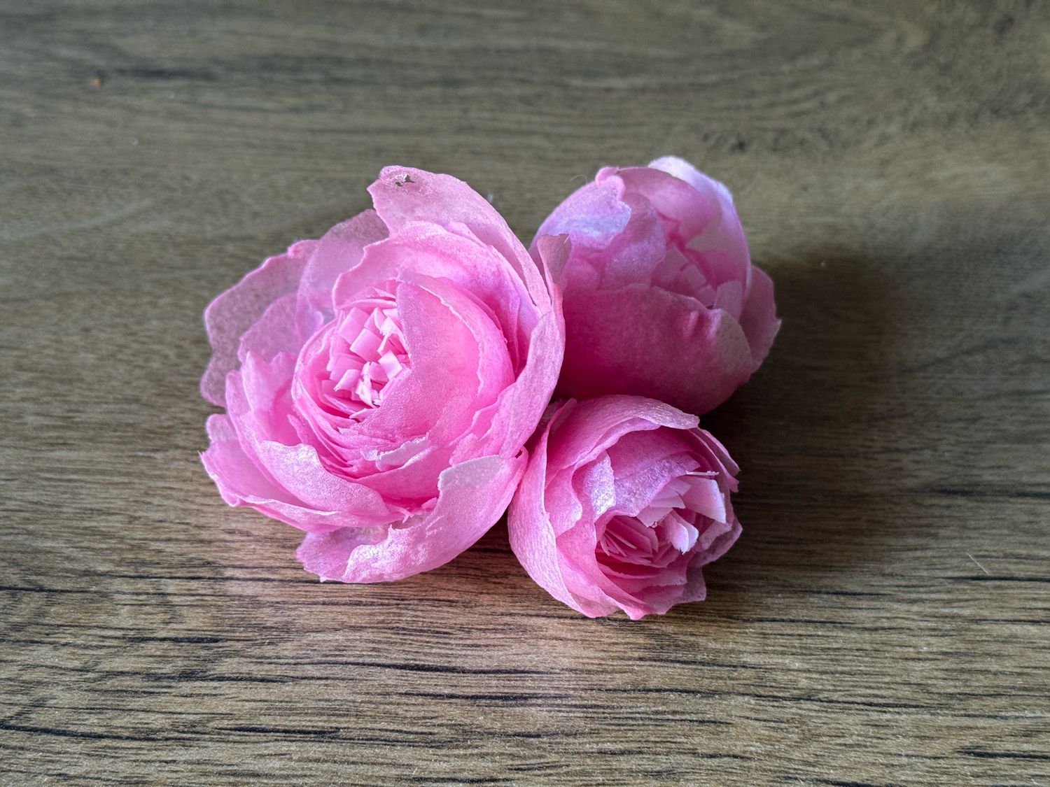 Півонії з вафельного паперу рожеві, 3 шт.