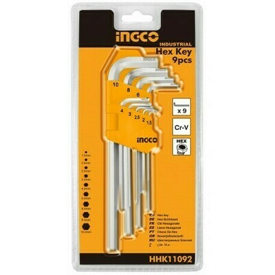 SERIE CHIAVI ESAGONALI LUNGHE 9 PZ   INGCO