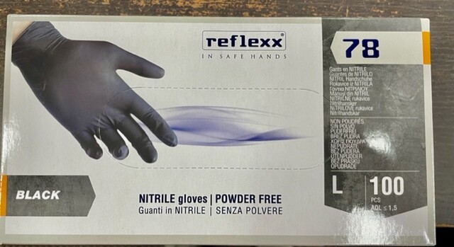 GUANTI IN NITRILE BLACK  REFLEXX 78 misura S