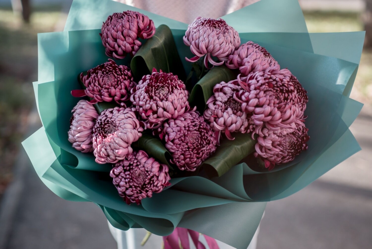 Хризантема бигуди букет