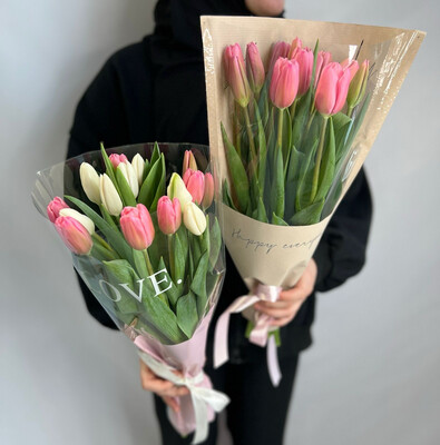 Букет 11 тюльпанов в стильном оформление ВЕСНА 🌷