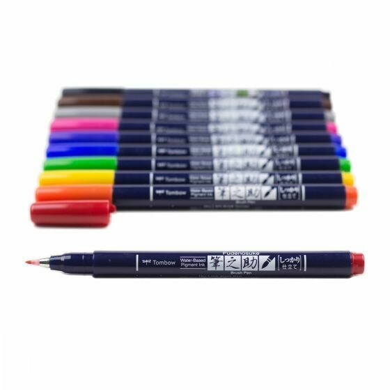 Tombow Fudenosuke colors 10