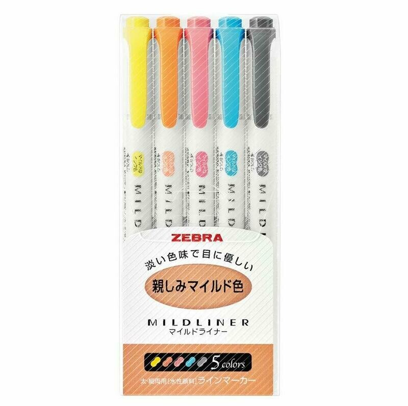 Zebra Mildliner- Orange pack 5