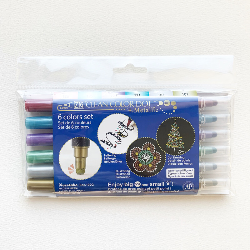 Zig Clean Color Dot Metallic - Set 6