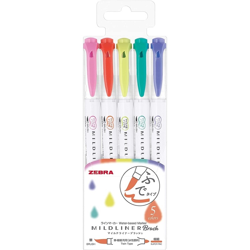 Zebra Mildliner Brush Refresh- Set de 5