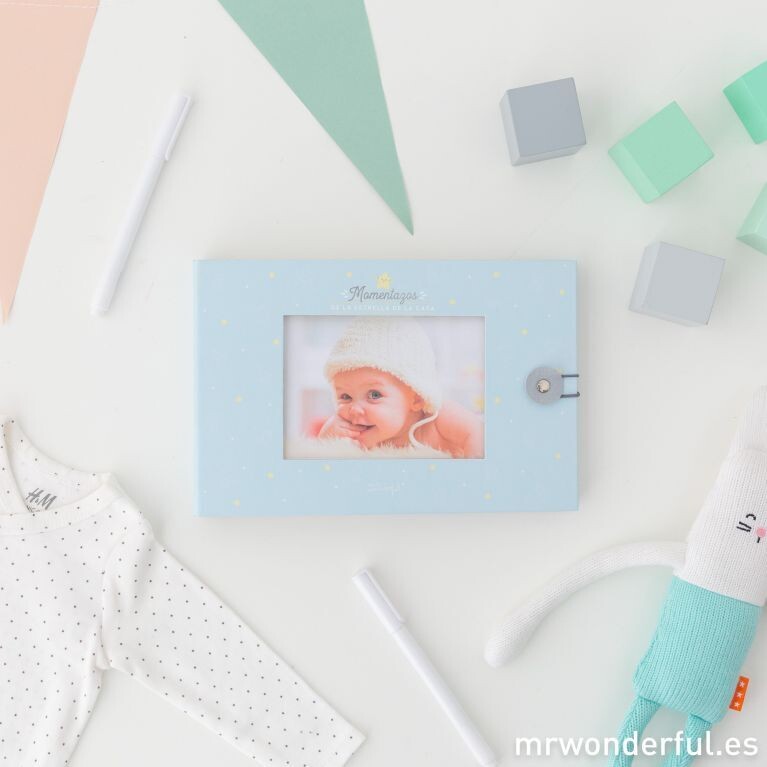 Álbum de fotos para bebé Azul - Momentazos de la estrella de la casa