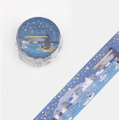 BGM Washi Tape - Lighthouse in the harbor