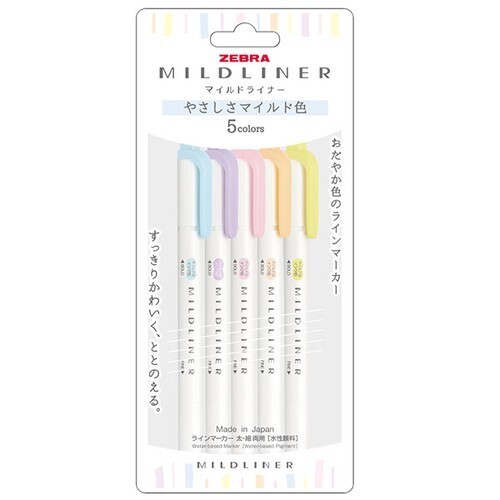 Zebra Mildliner- Gentle pack 5