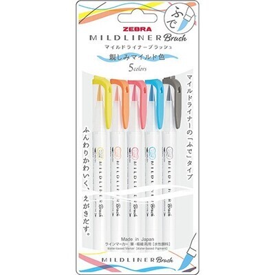 Zebra Mildliner Brush Friendly- Set de 5
